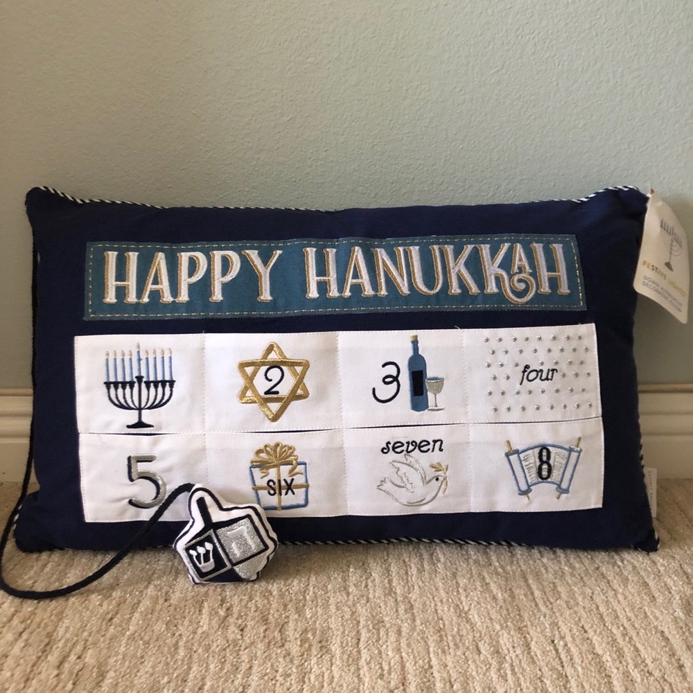 HANUKKAH Advent Countdown Pocket Throw Pillow